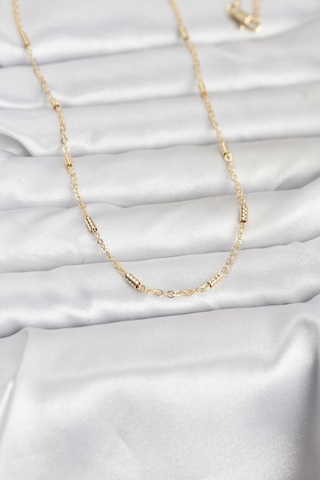 Bsre 14k Gold Renk Bar Zincir 60 Cm Kadın Kolye Cm Renkli