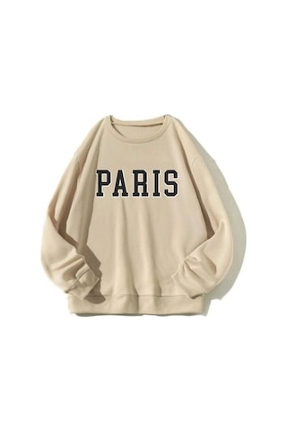 Unisex Paris Bisiklet Yaka Sweatshirt 001
