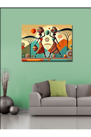 Kanvas Tablo Retro Afrikalı Kadın Çizimi 70cmx100cm
