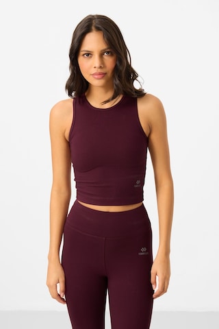 Tommylife Bordo Yüksek Bel Kapri-crop Atlet Slim Fit Kadın Tayt Takım - 95284
