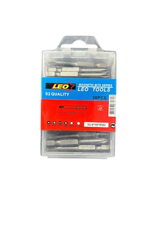 Leo Ph0 50mm ¼ S2 Kalite Mıknatıslı Bits Yıldız Uç 30 Adet