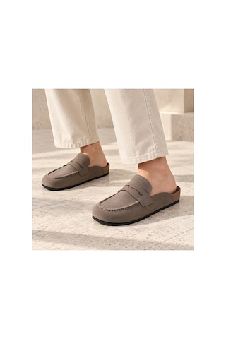 Dad Wolf Dadwolf Naples Wrapped 1029675 Loafer Terlik Mantar Taban Hafif Kaymaz Rahat Arkası Açık Günlük Mako Bej