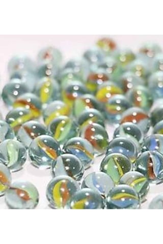 100 Adet Karışık Renk Cam Misket Bilye Oyuncak Cam Bilya Gülle Açık Mavi