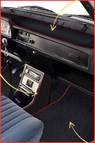 Renault 12 / Toros Uyumlu Torpido Koruma & Vites Konsol Yan Kaplama Halısı & Araç Oto Halı Paspas