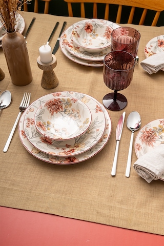 İstanbul Porselen Ayasofya 24 Parça 6 Kişilik Yemek Takımı Çok Renkli