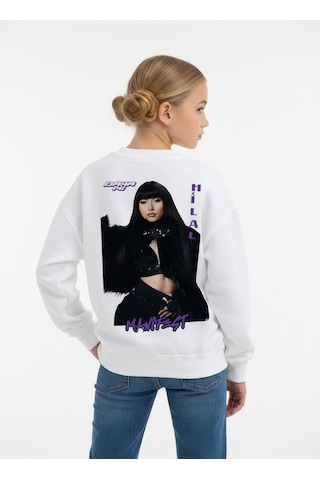 Seabubbles Manifest Hilal Kız Çocuk Sweatshirt BEYAZ