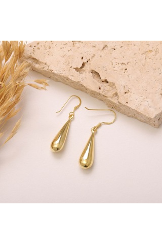 925 Ayar Gümüş Sallantılı Damla Küpe Altın