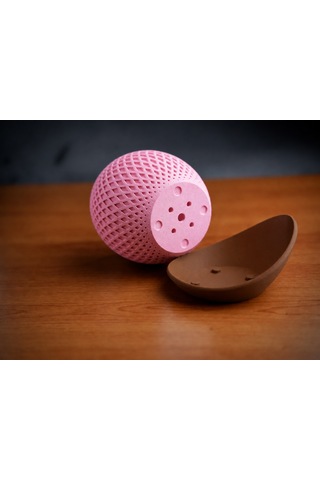 Buradabulabilirsin 3d Baskı Küre Saksı - Kafes Dokulu İki Parçalı Dekoratif Saksı - Pembe-kahverengi Bbz 95218581
