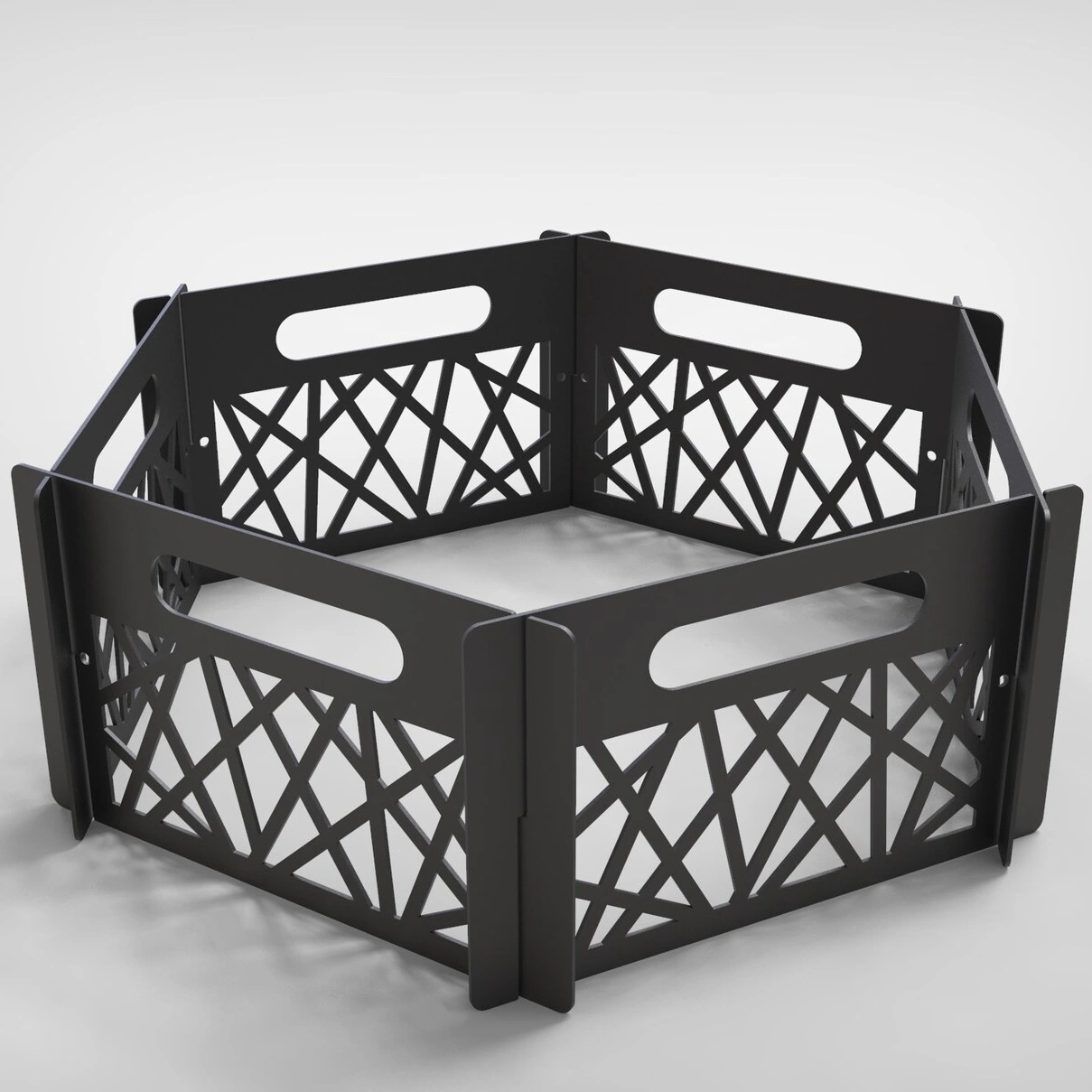 Ateş Çemberi Portatif Desenli Dekoratif Siyah