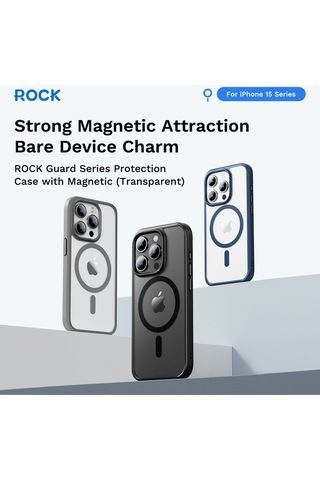 Rock Space İphone Uyumlu 15 Pro Kılıf Magsafe Guard Serisi Silikon - Siyah Siyah