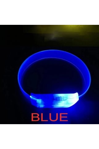 3 Modlu Pilli Led Işıklı Esnek Parti Bilekliği Mavi 3+