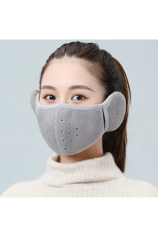 Ranyeek Kışa Özel Unisex Polar Kulaklık Ve Yüz Maskesi - Sıcak, Rüzgar Geçirmez, Rahat Gri