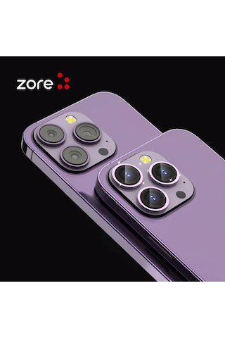 Maks Technology Apple İphone Uyumlu 14 Pro Max Mkst Cl-12 Premium Safir Parmak İzi Bırakmayan Anti-reflective Kamera Lens Koruyucu - Turuncu