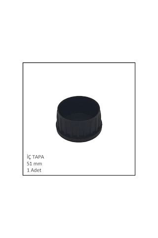 Plastik İç Tapa, Yuvarlak, 51 Mm Siyah