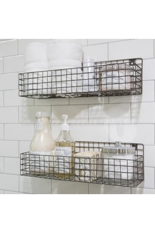 Metal Banyo, Mutfak Rafı 2’Li Set Wd-241 Siyah