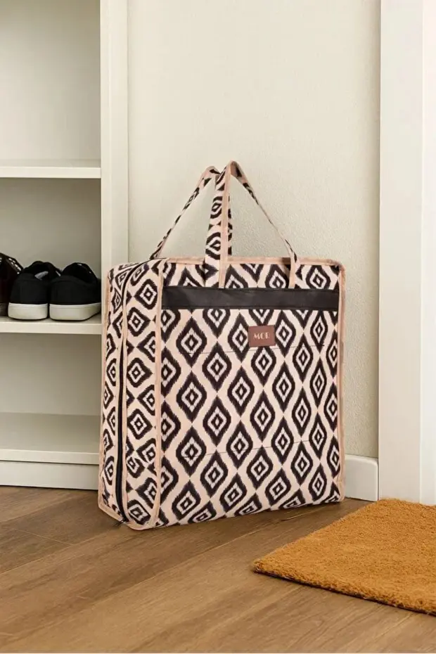 MorPort Lüx 7 Li Set Premium Ayakkabı Hurcu 6 Bölmeli Ayakkabı Organizer I Bohem 6 Lı Valiz Düzenleyici Set Bej