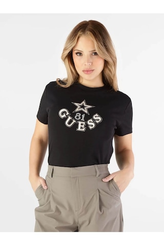 Guess Elettra Siyah Kadın T-shirt V6yı04k4268-jblk