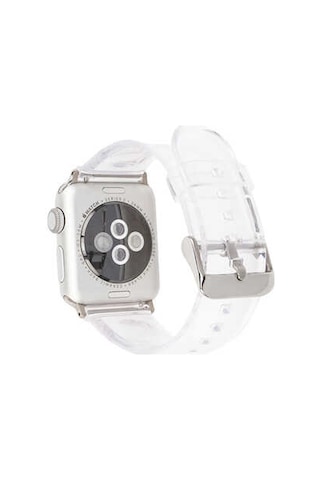 Apple Uyumlu Watch 7 41mm Krd-13 Şeffaf Silikon Kordon