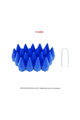 Bijon Kapağı Sivri 19 Mm Mavi 20 Li Set