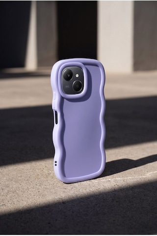 Tecno Spark 40c / Pop 10 Pro Uyumlu Dalgalı Tasarım Kamera Korumalı Mat Silikon Telefon Kılıfı-54221 Mor
