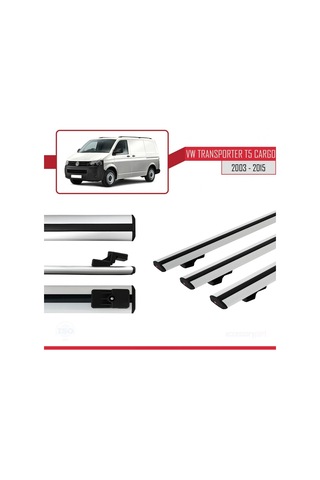 Volkswagen Transporter T5 2003-2015 Arası İle Uyumlu Basic Model Ara Atkı Tavan Barı Gri 3 Adet