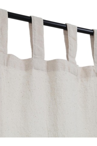 Naturel Fırfırlı Perde Rustik Vintage Krem