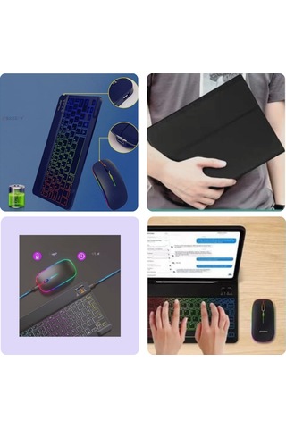 Büro Ev Ofis Bilgisayarı İçin Siyah Rgb Işıklı Klavye Mouse Seti Diğer