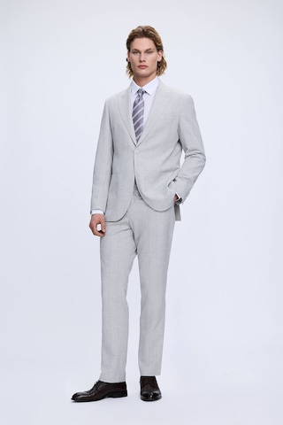 Hatemoğlu Gri Slim Fit Mono Yaka Keten Casual Takım Elbise