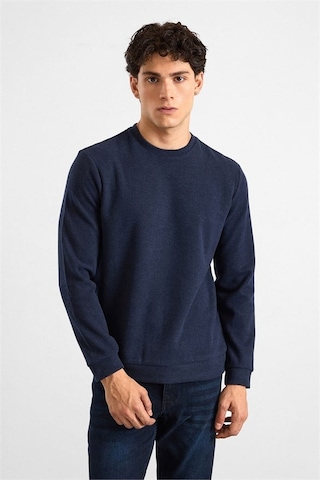 Süvari Lacivert Regular Düz Baskısız Selanik Bisiklet Yaka Sweatshirt Ssw2013700003-m09