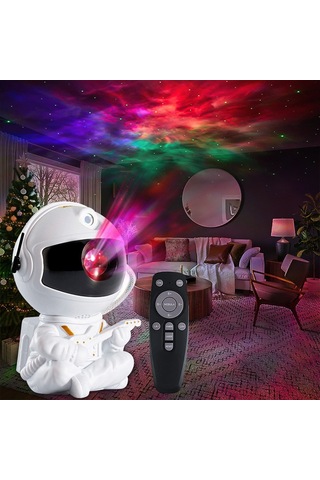 Yifomall Karanlık Odalar İçin 5w Led Astronot Gökkuşağı Işık Projeksiyonu, Konforlu Ev Ambiyanı Oluşturucu Siyah Gitar Desenli Gece Lambası Diğer