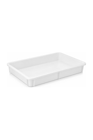 40x30 Cm Kapaksız Profesyonel Pizza Hamur Tepsisi 10 Cm Yükseklik Pp Gıda Uyumlu Hamur Teknesi Beyaz