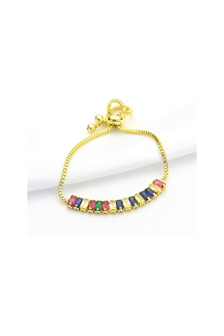 Altın Kaplama Seri Kararmaz Asansörlü Renkli Baget Çelik Bi Gold Altın