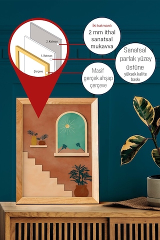 Artavessa Gerçek Ahşap Çerçeveli 3 Parça 3D Poster Tablo Seti - 3DARTSOHOSET27 15 x 20 15 x 20