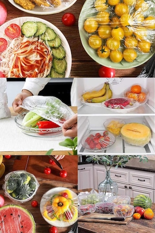 100 Adet Pratik Tazeliği Koruyan Tencere Ve Tabak Bonesi Çok Amaçlı Kapak Gıda Bonesi