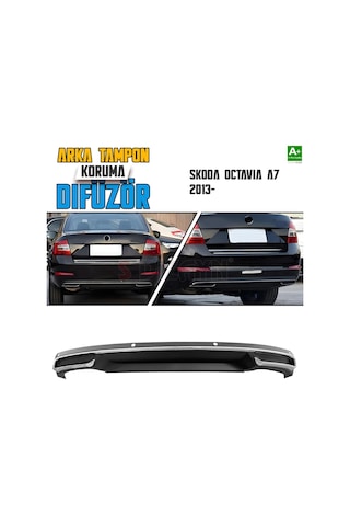 S-dizayn Skoda Octavia A7 Arka Tampon Difüzör Egzozlu Oem Stil 2013 Üzeri A+ Kalite