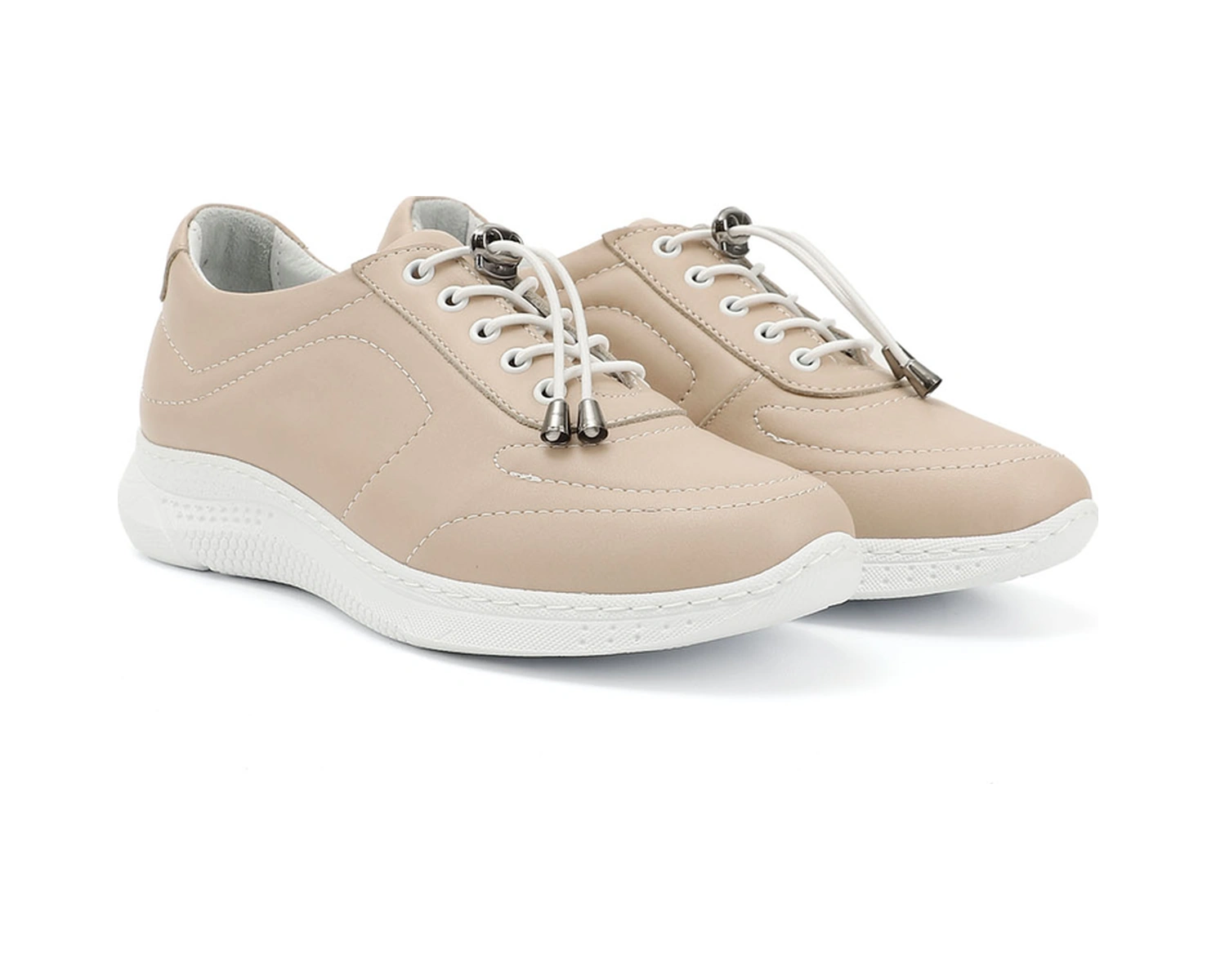 Gönderi(R) Gönderi R Kadın Bej Bağcıklı Dolgu Taban Hakiki Deri Sneaker Ddza80742320 Bej