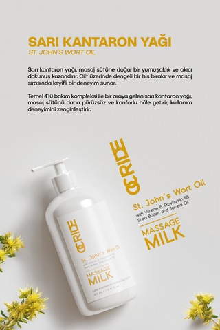 Sarı Kantaron Yağı Masaj Sütü 250 Ml Yoğun Nemlendirici Ve Yatıştırıcı Bakım Masaj Yağı
