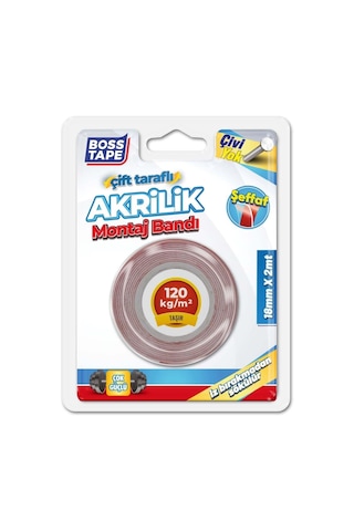 Taraflı Köpük Montaj Bandı 18 Mm X 2 Mt - Iç Ve Dış Mekan Kullanıma Uygun