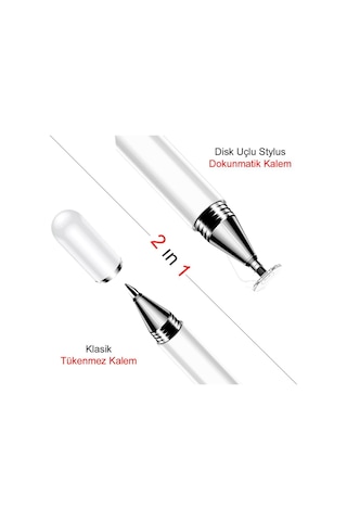 iPad Uyumlu İphone Android Pencil 2İn1 Passive Stylus Kalem