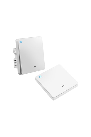 Moveevo 433mhz Ev Merdiven Lambası İçin Kablosuz İkili Kontrol Akıllı Anahtar Seti - Ana Anahtar + Kolay Yapıştır Paneli Pil Dahil Değil