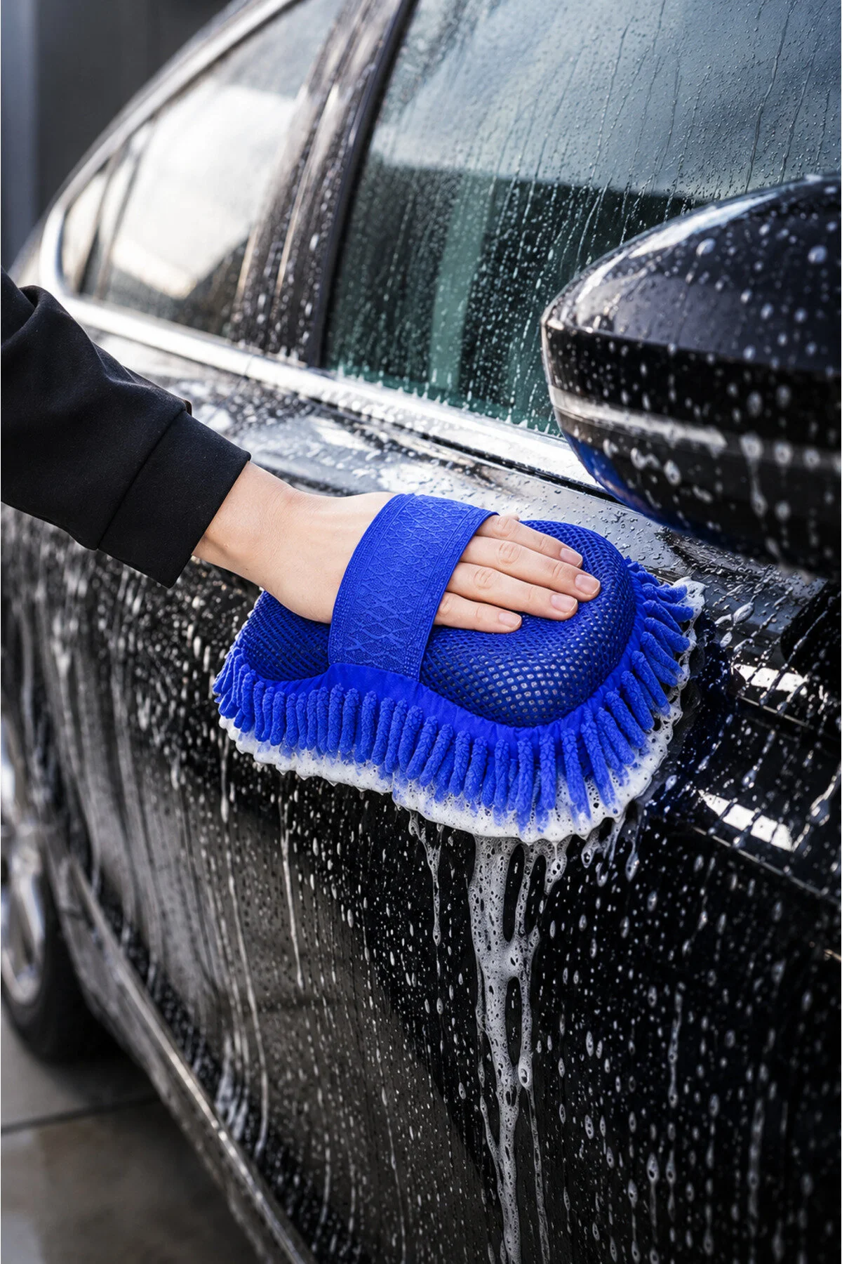 Mikrofiber Püsküllü Premium Oto Araba Yıkama Eldiveni