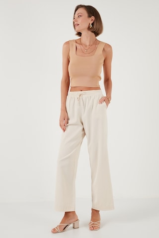 Lela % 100 Pamuklu Bol Paça Regular Fit Bayan Pantolon 673Py2008 Bej