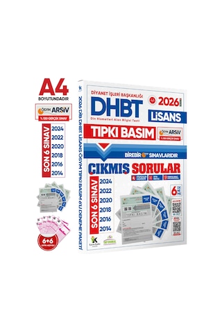 2026 Kpss-dhbt Lisans ÖSYM Çıkmış Soru Tıpkı Basım 6’lı Kitapçık Türkiye Geneli Deneme Paketi