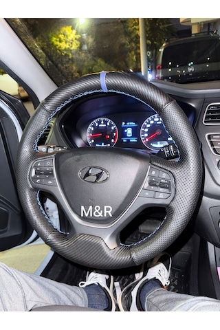 Hyundai İ20 Kaplama Deri Direksiyon Kılıfı Siyah