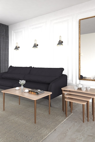 Aleyna 5li Orta Sehpa ve Zigon Sehpa Ahşap Ayaklı Sehpa – Sonomo