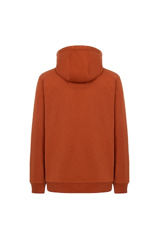 Mysport My Sport 5017 Erkek Yumuşacık Kapüşonlu Organik Pamuk Kanguru Cepli Regular Kiremit Sweatshirt Kiremit