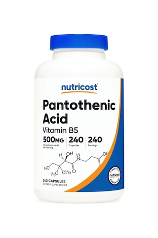 Nutricost Pantothenic Acid Vitamin B5 500mg, 240 Capsul.abd...