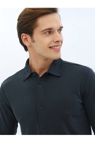 Kip Lacivert Düz Regular Fit Casual Gömlek 4112002 Lacivert