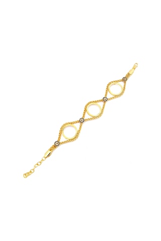 Ferizz Altın Kaplama Nazar Boncuklu 3 Çeyrek Çerçeve Bileklik BLK-1149