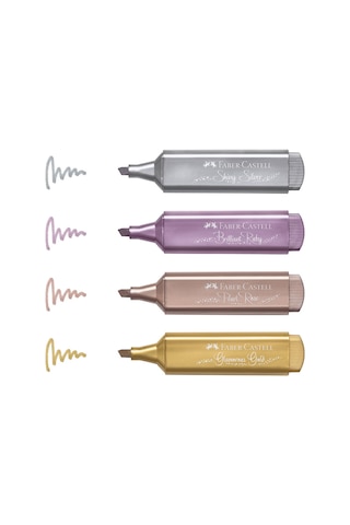 Faber-Castell Metalik Renkler Fosforlu Keçeli Kalem 4'lü